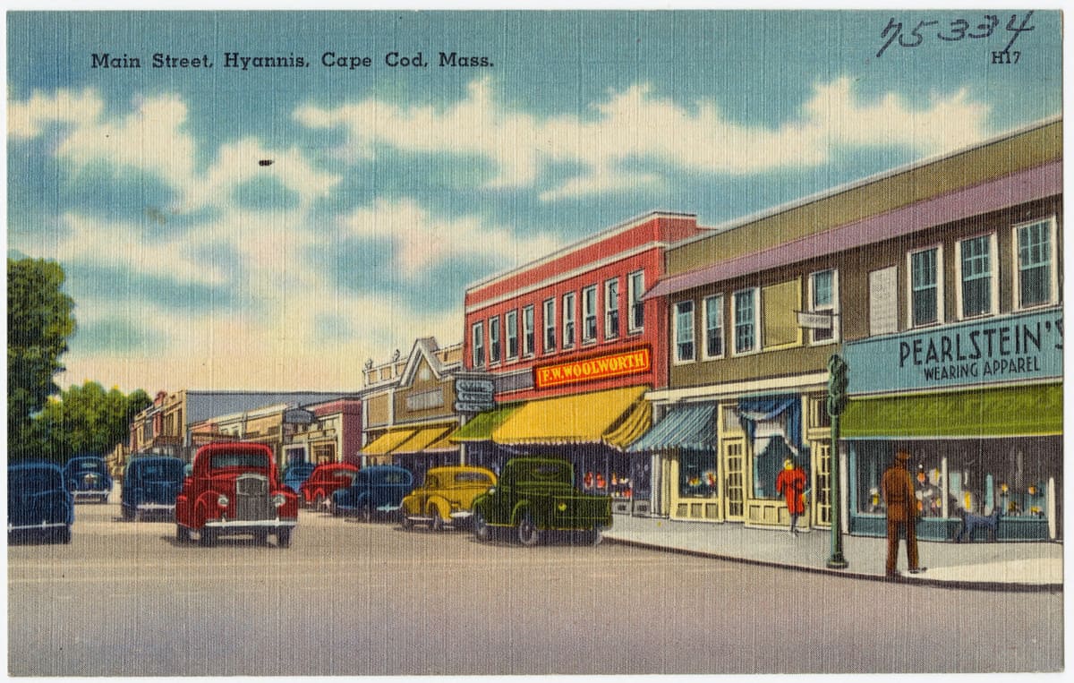 Hyannis Main Street - Cape Cod's hub for boutique shopping, galleries, and local stores